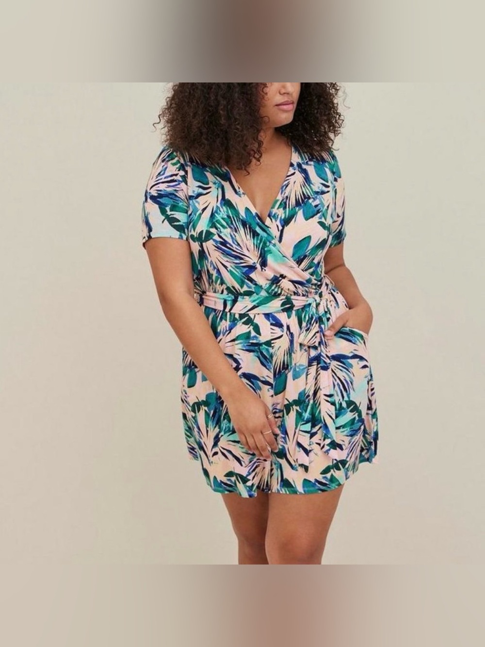 Torrid Super Soft Tropical Print Romper, Size 3